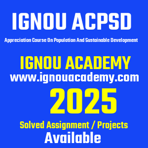 IGNOU ACPSD SOLVED ASSIGNMENT 2025